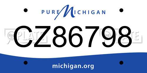 CZ86798 Michigan License Plate