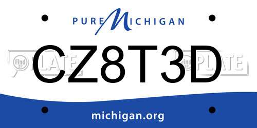 CZ8T3D Michigan License Plate