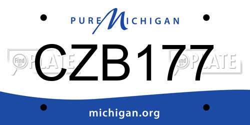 CZB177 Michigan License Plate