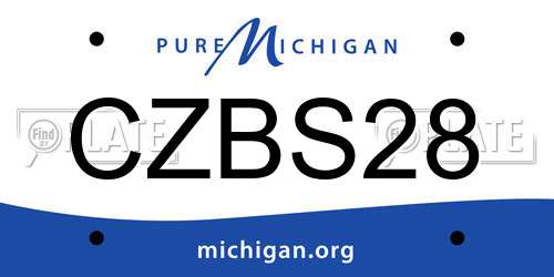 CZBS28 Michigan License Plate