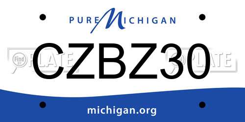 CZBZ30 Michigan License Plate