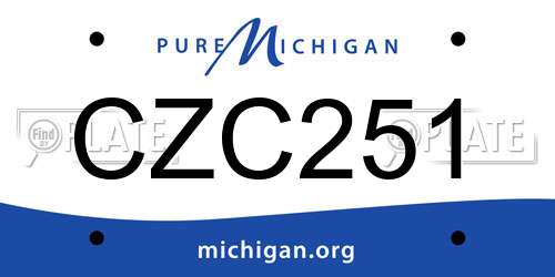 CZC251 Michigan License Plate