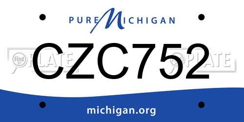CZC752 Michigan License Plate