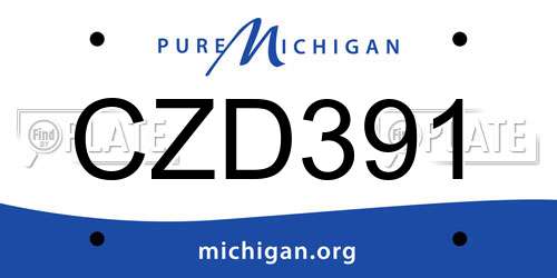 CZD391 Michigan License Plate