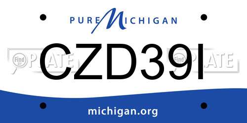 CZD39I Michigan License Plate
