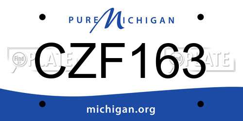CZF163 Michigan License Plate