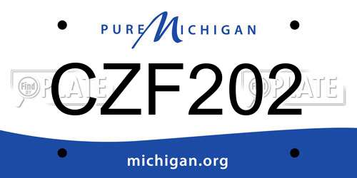 CZF202 Michigan License Plate