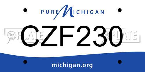 CZF230 Michigan License Plate