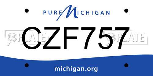 CZF757 Michigan License Plate