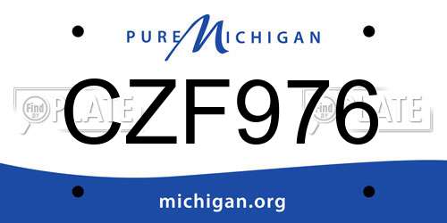 CZF976 Michigan License Plate