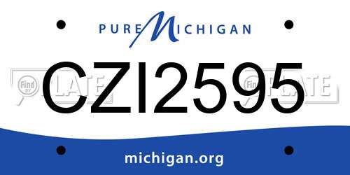 CZI2595 Michigan License Plate