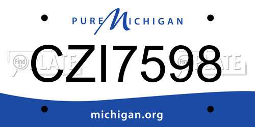 CZI7598 Michigan License Plate
