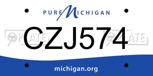 CZJ574 Michigan License Plate