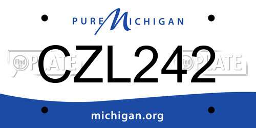 CZL242 Michigan License Plate