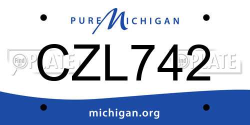 CZL742 Michigan License Plate