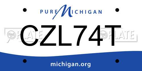 CZL74T Michigan License Plate