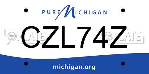 CZL74Z Michigan License Plate