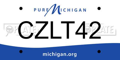 CZLT42 Michigan License Plate