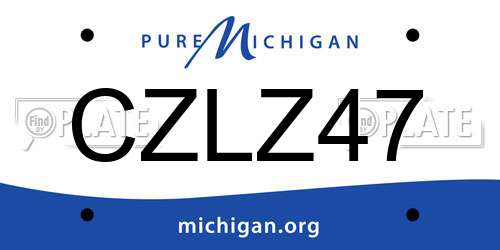 CZLZ47 Michigan License Plate