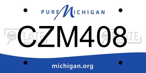 CZM408 Michigan License Plate