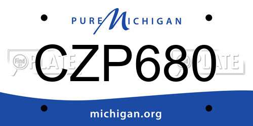 CZP680 Michigan License Plate