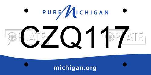 CZQ117 Michigan License Plate
