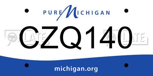 CZQ140 Michigan License Plate