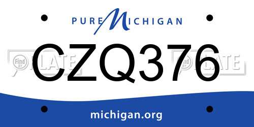 CZQ376 Michigan License Plate