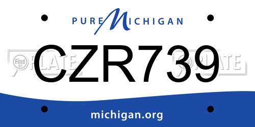 CZR739 Michigan License Plate