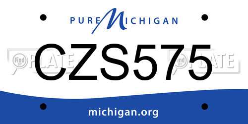 CZS575 Michigan License Plate