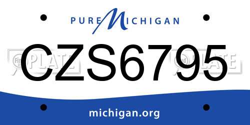 CZS6795 Michigan License Plate