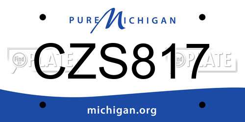 CZS817 Michigan License Plate
