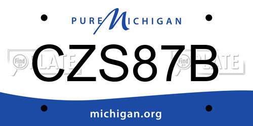 CZS87B Michigan License Plate