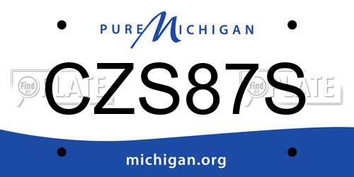 CZS87S Michigan License Plate