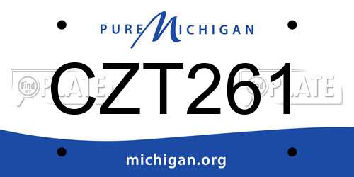 CZT261 Michigan License Plate