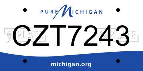 CZT7243 Michigan License Plate