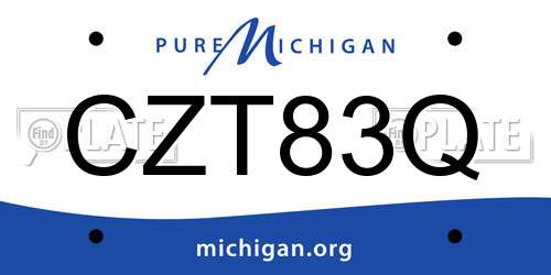 CZT83Q Michigan License Plate