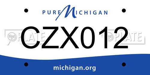 CZX012 Michigan License Plate