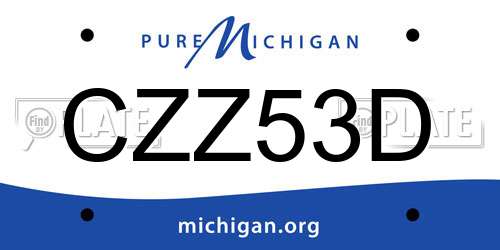CZZ53D Michigan License Plate