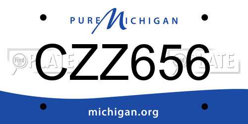 CZZ656 Michigan License Plate