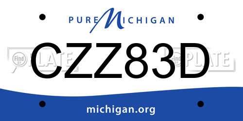CZZ83D Michigan License Plate