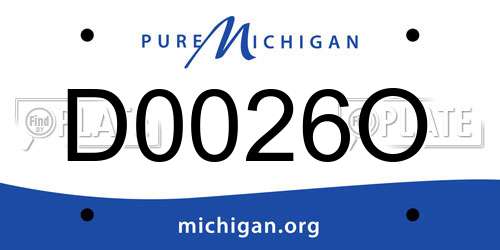 D0026O Michigan License Plate
