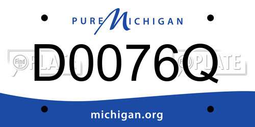 D0076Q Michigan License Plate