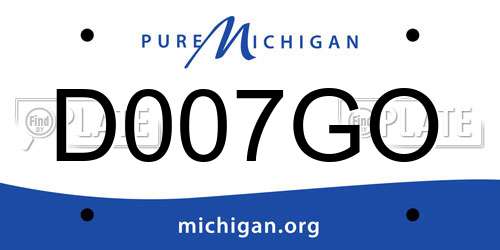 D007GO Michigan License Plate