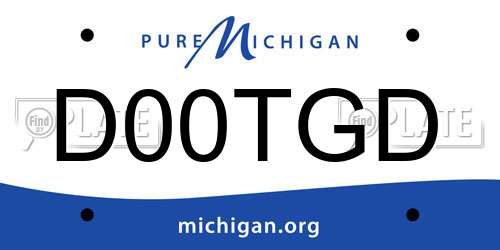 D00TGD Michigan License Plate
