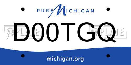 D00TGQ Michigan License Plate