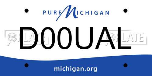 D00UAL Michigan License Plate