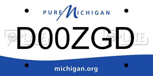 D00ZGD Michigan License Plate