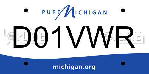 D01VWR Michigan License Plate