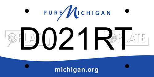 D021RT Michigan License Plate